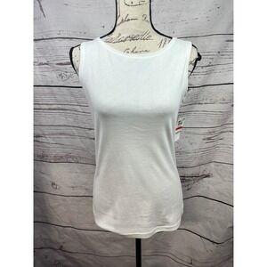 Karen Scott Womens White Sleeveless‎ Tank Top Size XS 100 Cotton